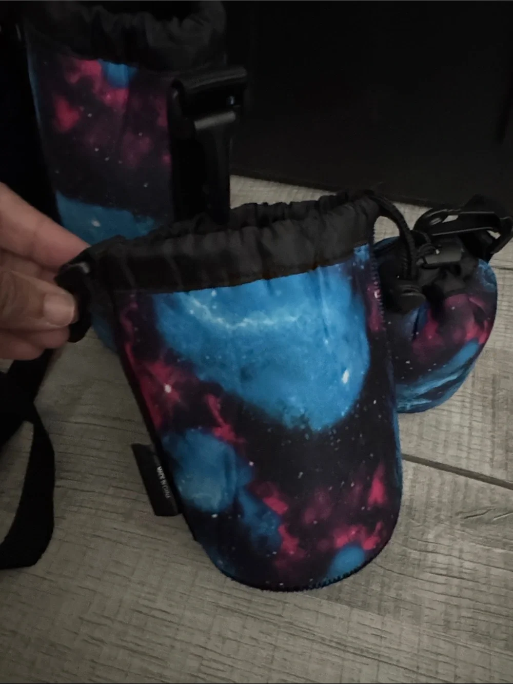 Galaxy-Print Neoprene Camera Bag and Lens Set - Blue/Pink USA Gear